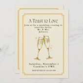 A Toast to Love Engagement Party Invitation Kaart (Voorkant / Achterkant)