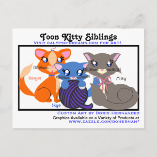 A* Toon Kat Siblings Visitekaartje Briefkaart