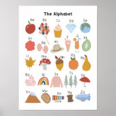 A tot Z alfabet Kinder kinderopvang Educatief Poster (Voorkant)