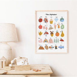 A tot Z Alfabet Kinderen Peuteronderwijs Educatief Poster