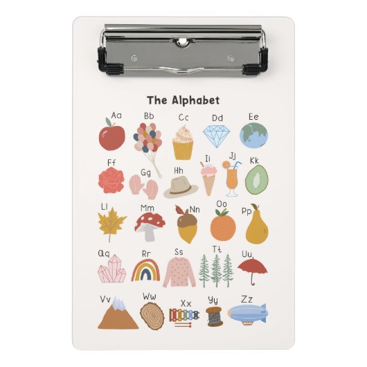A tot Z alfabet met Afbeeldingen Kinder Mini Klembord (Voorkant)