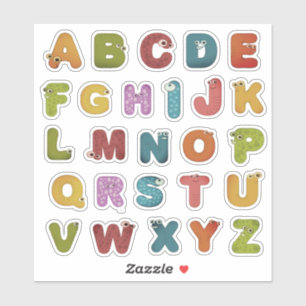 A tot Z alfabet plakt op letters Sticker