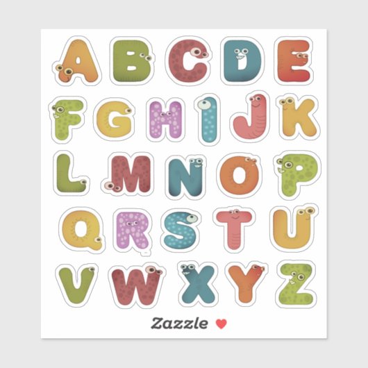 A tot Z alfabet plakt op letters Sticker (Vel)