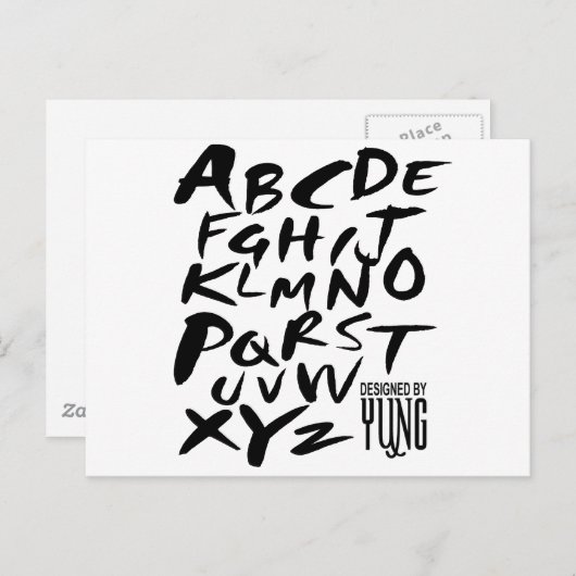 A tot Z Alfabetische letters Briefkaart (Voorkant / Achterkant)