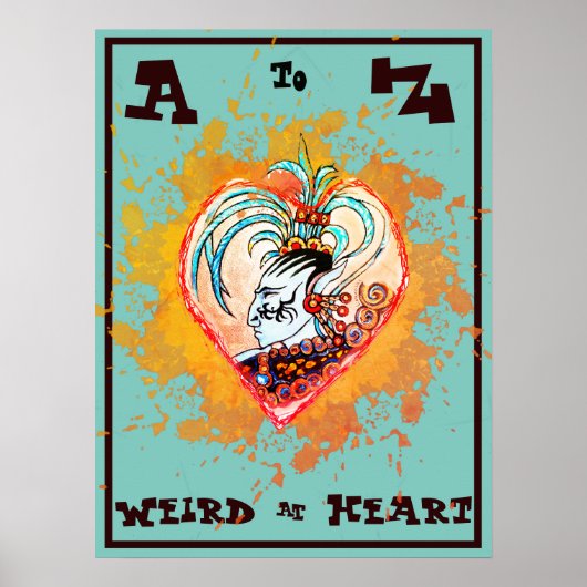A tot Z Alien Maya Elf Weird op Heart Poster (Voorkant)