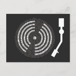 A tot Z Platenspeler Donkere Briefkaart