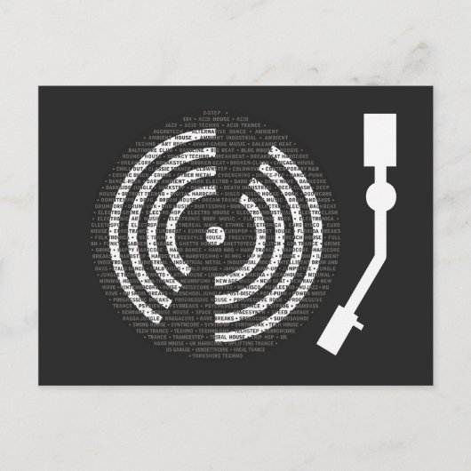 A tot Z Platenspeler Donkere Briefkaart (Voorkant)