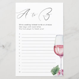 A tot Z Vino voor Bruidsfeest Bruiloftsspel