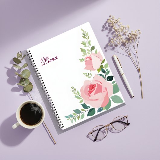 A Touch of Floral Grace - Stylish Floral Notebook Notitieboek