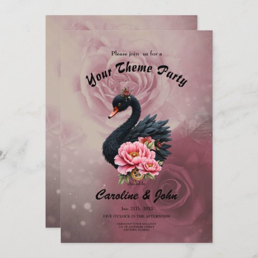 A touch of rose and swan's glow.  kaart (Voorkant / Achterkant)