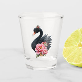 A touch of rose and swan's glow. shot glas