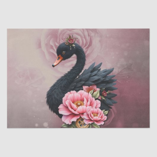 A touch of rose and swan's glow.  tissuepapier (Voorkant)