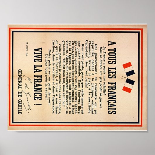 "A Tous les Français" Poster (Voorkant)