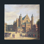 A Town Square in Haarlem Magneet<br><div class="desc">A Town Square in Haarlem | door Gerrit Adriaensz Berckheyde | Art Location: Alan Jacobs Gallery, Londen, Verenigd Koninkrijk | Nederlandse kunstenaar | Collectie Afbeelding nummer: BAL14139</div>