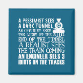 A Train Engineer And 3 Idiots Funny Joke  Magneet (Voorkant)