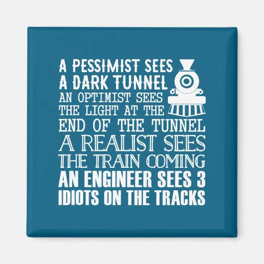 A Train Engineer And 3 Idiots Funny Joke  Magneet (Voorkant)