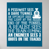 A Train Engineer And 3 Idiots Funny Joke  Poster (Voorkant)