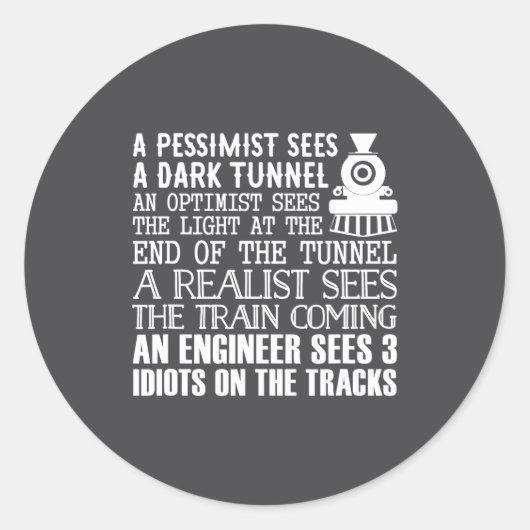 A Train Engineer And 3 Idiots Funny Joke  Ronde Sticker (Voorkant)
