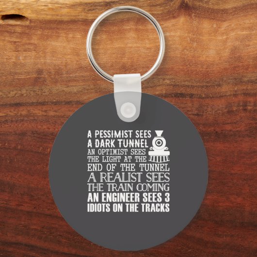 A Train Engineer And 3 Idiots Funny Joke  Sleutelhanger (Voorkant)