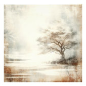 A Tree In The Mist Old Photo Graphic Design Foto Afdruk (Voorkant)