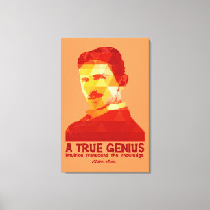 A True Genius - Nikola Tesla - Canvas Afdruk
