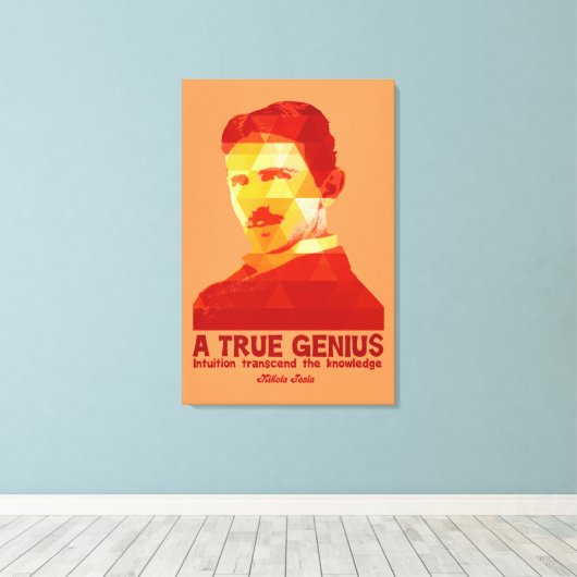A True Genius - Nikola Tesla - Canvas Afdruk (Insitu (Houten vloer))