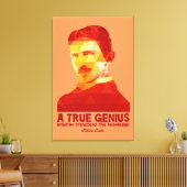 A True Genius - Nikola Tesla - Canvas Afdruk (Insitu (Woonkamer))