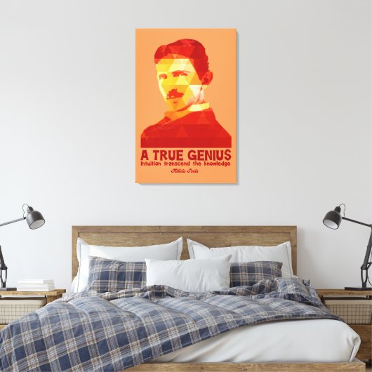 A True Genius - Nikola Tesla - Canvas Afdruk (Insitu (Slaapkamer))