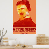 A True Genius -Nikola Tesla- Poster (Keuken)
