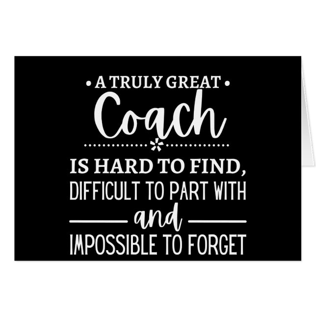 A Truly Great Coach is hard find (Voorkant Horizontaal)