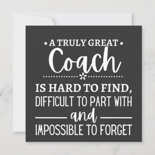 A Truly Great Coach is hard find Kaart (Voorkant)