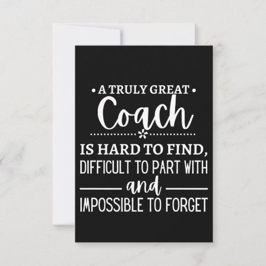 A Truly Great Coach is hard find Notitiekaartje (Voorkant)