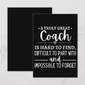 A Truly Great Coach is hard find Notitiekaartje (Voorkant / Achterkant)