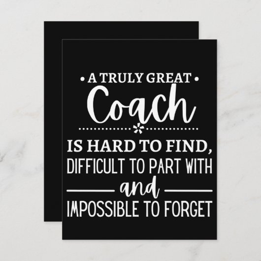 A Truly Great Coach is hard find Save The Date (Voorkant / Achterkant)