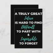 A Truly Great Intern Is Hard To Find Bedankkaart (Voorkant / Achterkant)