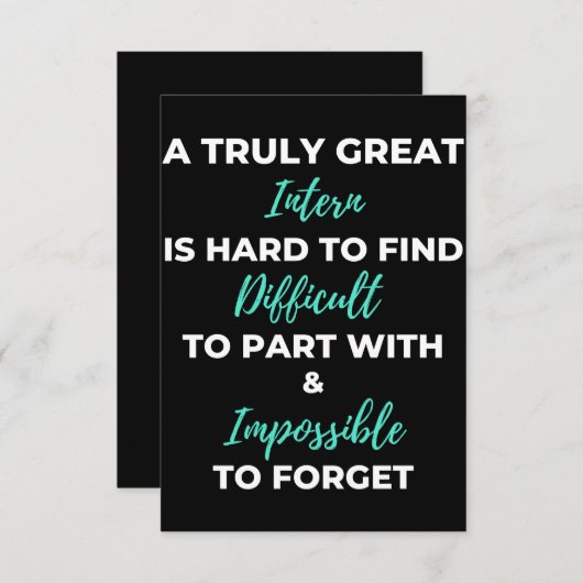 A Truly Great Intern Is Hard To Find Bedankkaart (Voorkant / Achterkant)