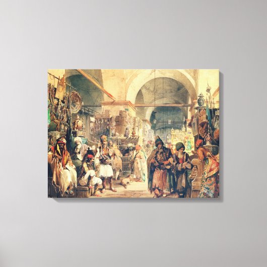 A Turkey Bazaar, 1854 (potlood & w/c op papier) Canvas Afdruk (Voorkant)