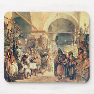 A Turkey Bazaar, 1854 (potlood & w/c op papier) Muismat