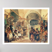A Turkey Bazaar, 1854 (potlood & w/c op papier) Poster (Voorkant)