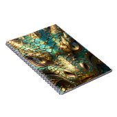 A Turquoise and Gold Dragon Mystical Notitieboek (Rechterzijde)