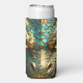 A Turquoise and Gold Dragon Mystical Seltzer Blikjeskoeler (Seltzer Achterkant)