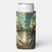 A Turquoise and Gold Dragon Mystical Seltzer Blikjeskoeler (Seltzer Voorkant)