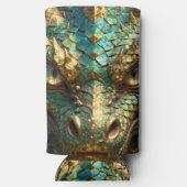 A Turquoise and Gold Dragon Mystical Seltzer Blikjeskoeler (Achterkant)