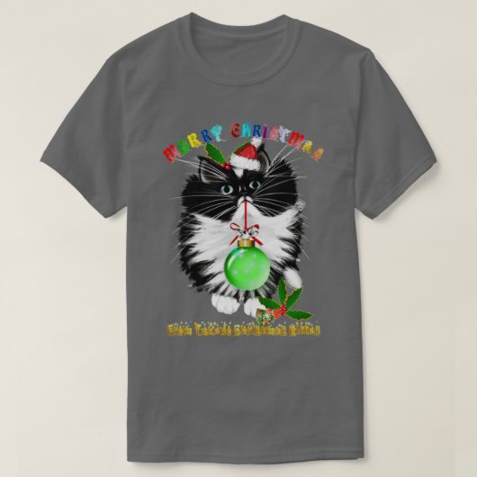 A Tuxedo Kitten Christmas  T-shirt (Design voorkant)