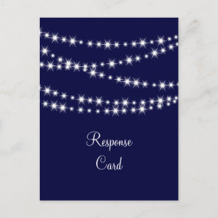 A Twinkle Lights Briefkaart RSVP (marine)
