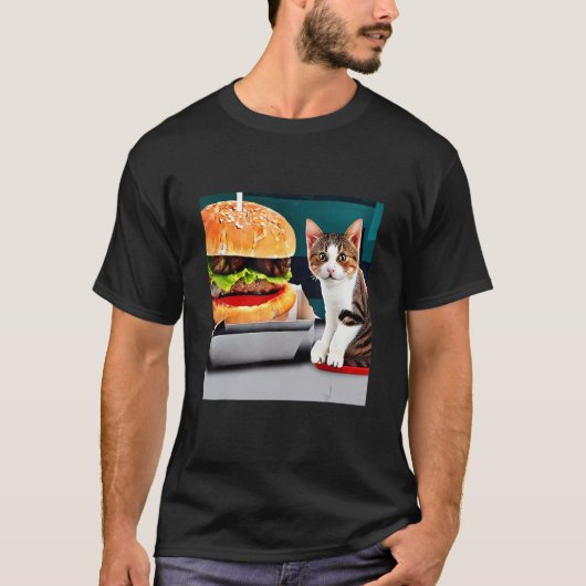 A Two Paw Feast Adorable Kitten Cat Kitty Burger D T-shirt (Voorkant)