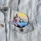 A Uitzicht vogels Ronde Button 7,6 Cm (In situ)