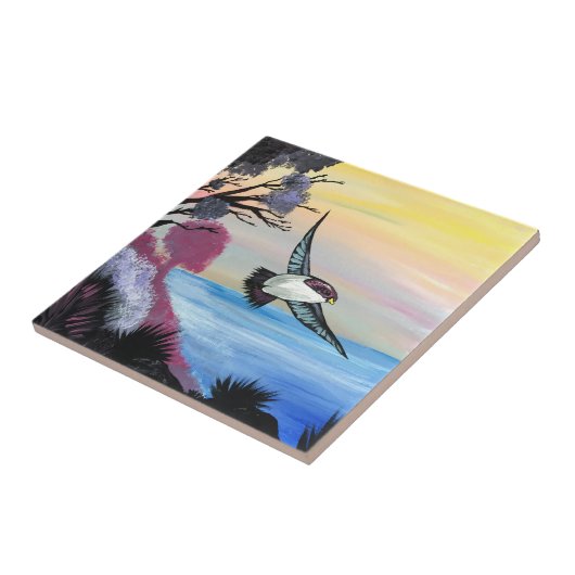 A Uitzicht vogels Tegeltje (Zijkant)