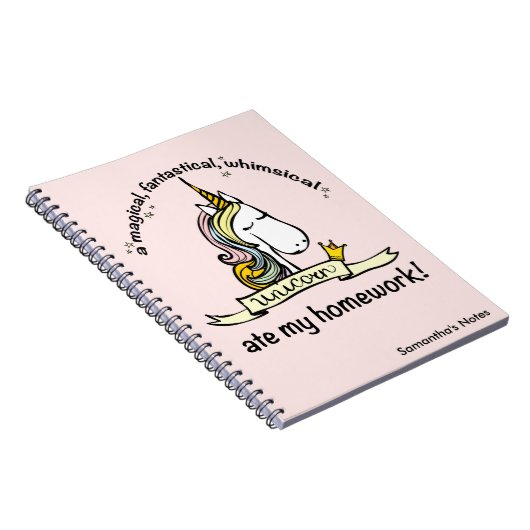 A Unicorn Ate My Homework Novelty Notitieboek (Rechterzijde)