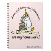 A Unicorn Ate My Homework Novelty Notitieboek (Voorkant)